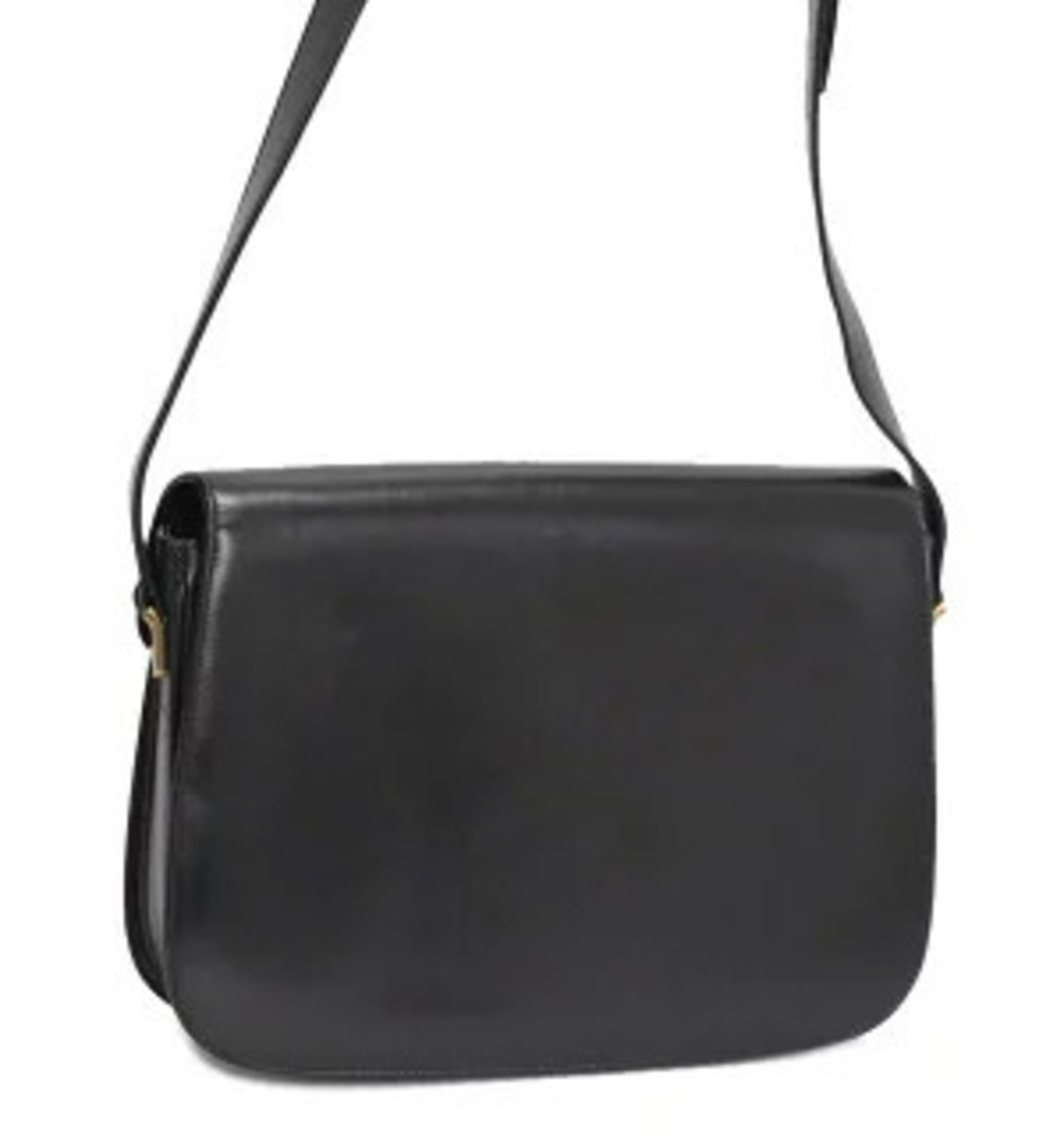 Celine Bag Carriage Shoulder Black Leather